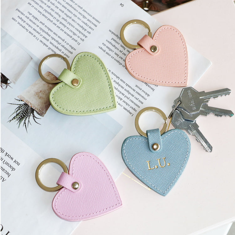 Leather Heart Keyring