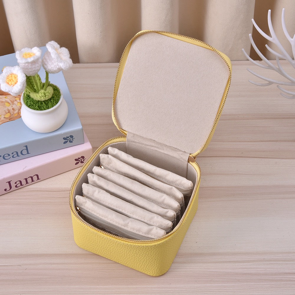 Small Jewelry Organizer with 6 Velvet Pouches