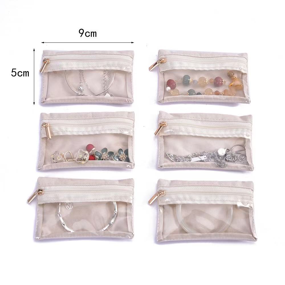 Small Jewelry Organizer with 6 Velvet Pouches