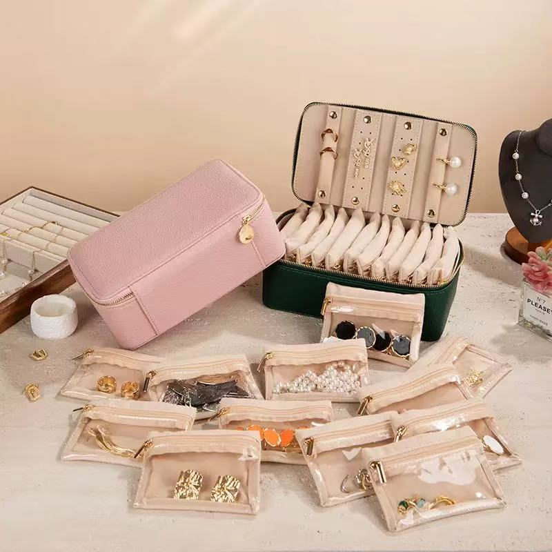 Large Jewelry Organizer with 12 Velvet Pouches