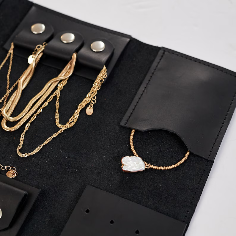 Leather Jewelry Roll