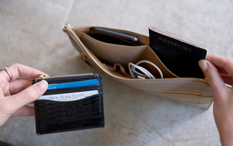 Leather Wristlet Clutch