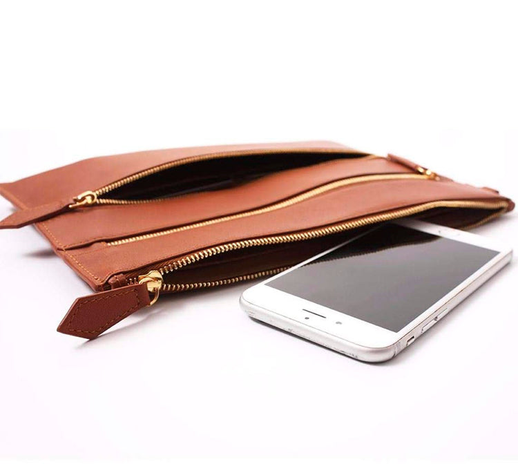 Leather Wristlet Clutch