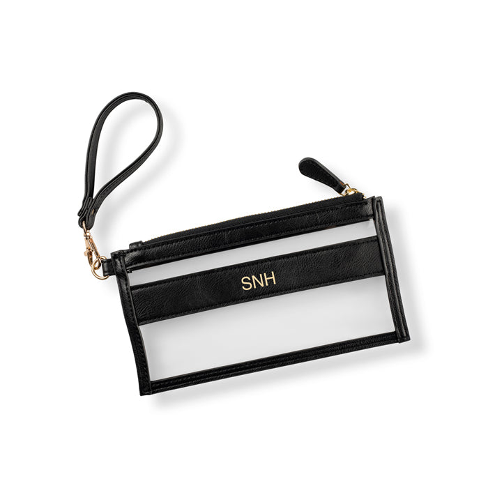 Personalized Clear Wristlet Clutch