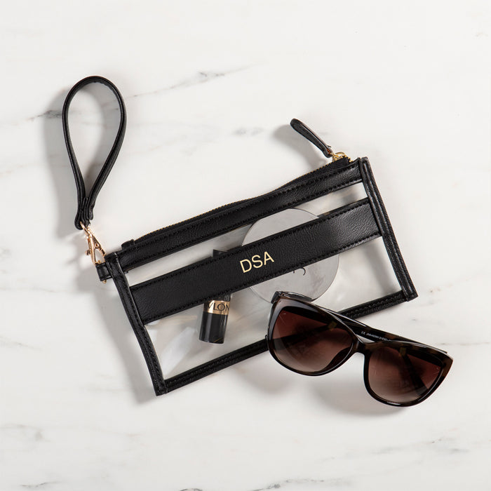 Personalized Clear Wristlet Clutch