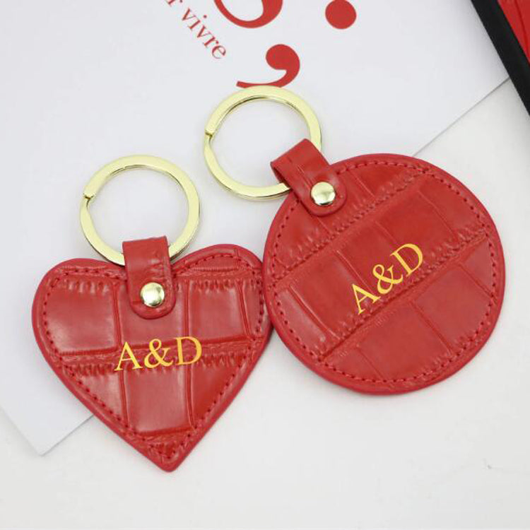 Crocodile Leather Heart Keyring