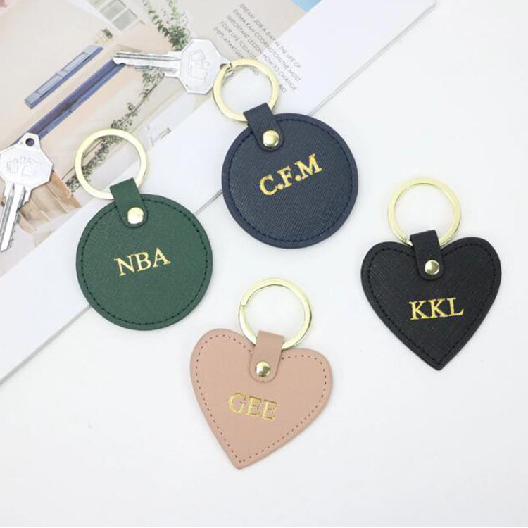 Leather Circle Keyring