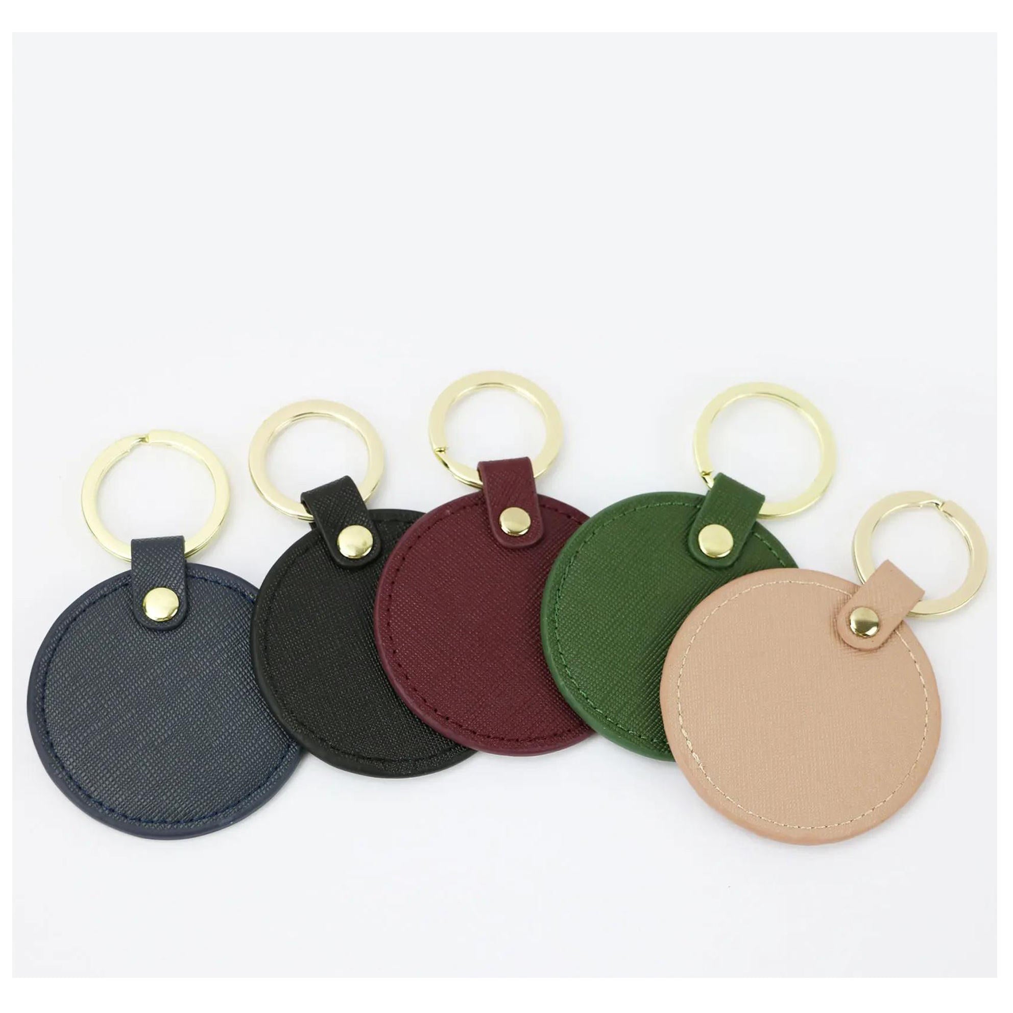 Leather Circle Keyring