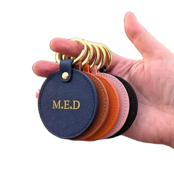 Leather Circle Keyring