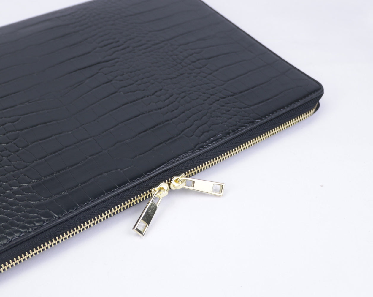 Crocodile Printed Leather Laptop Case
