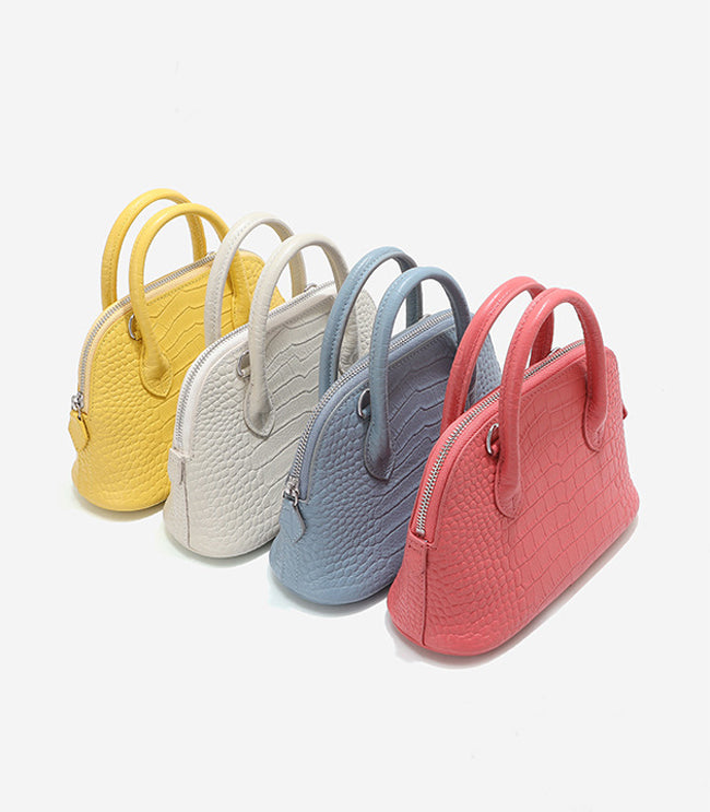 HB015  Croc-Embossed Leather Satchel
