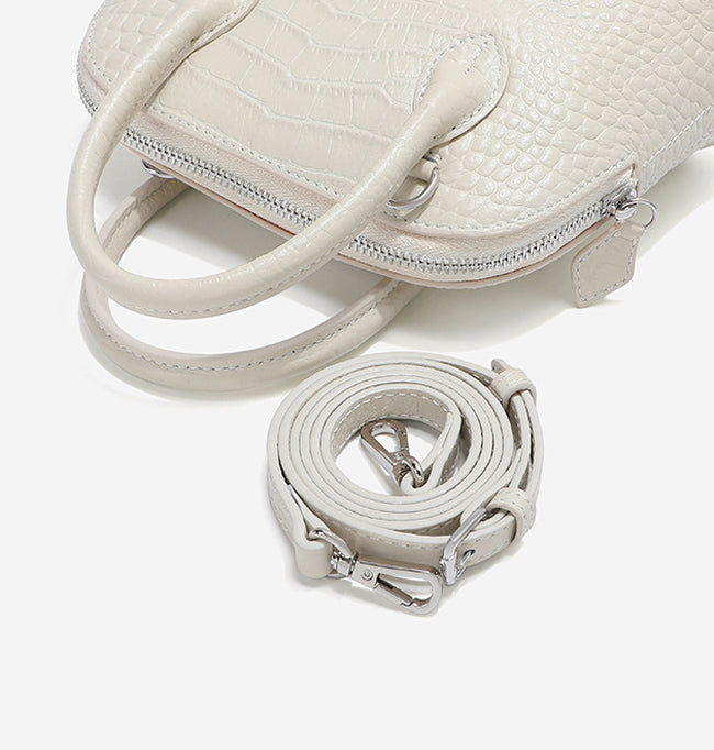 HB015 Croc-Embossed Leather Handbag