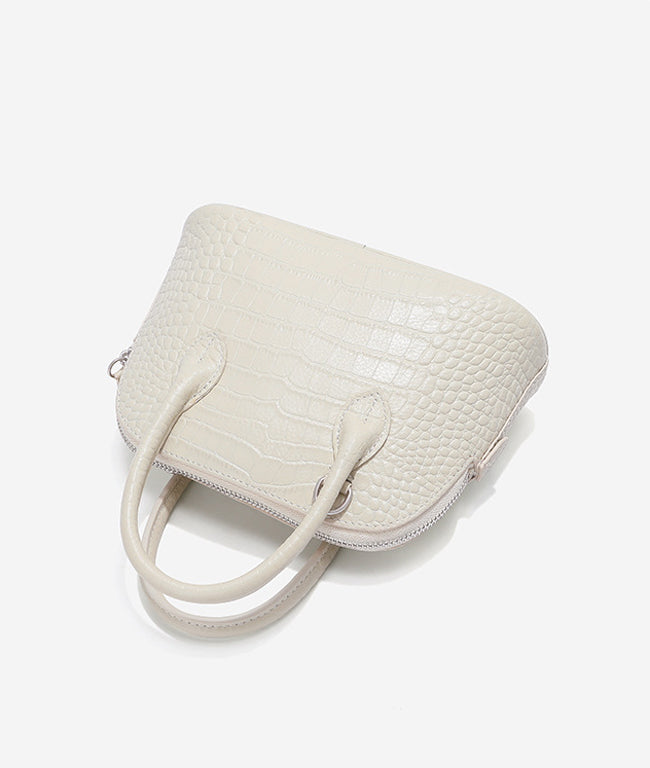 HB015 Croc-Embossed Leather Handbag