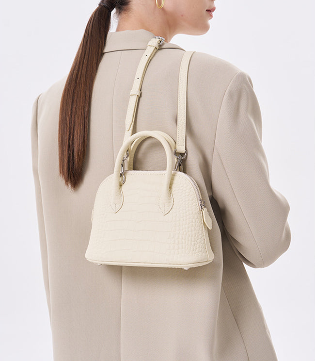 HB015 Croc-Embossed Leather Handbag