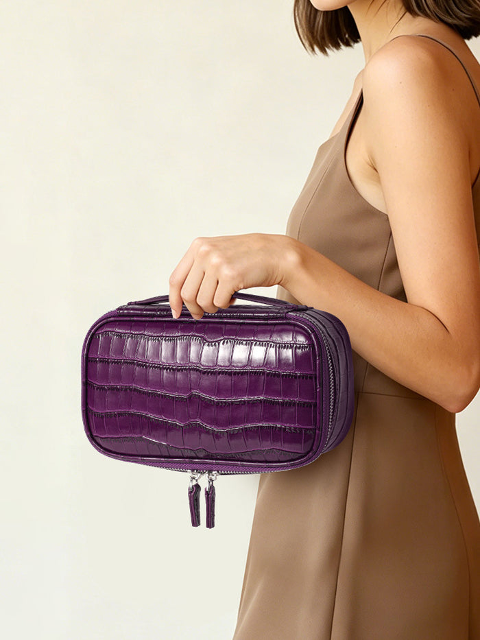 MB017 Croc-embossed Travel Cosmetic Bag