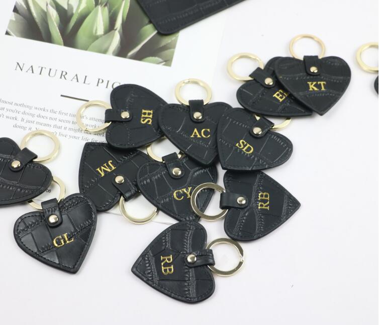 Crocodile Leather Heart Keyring