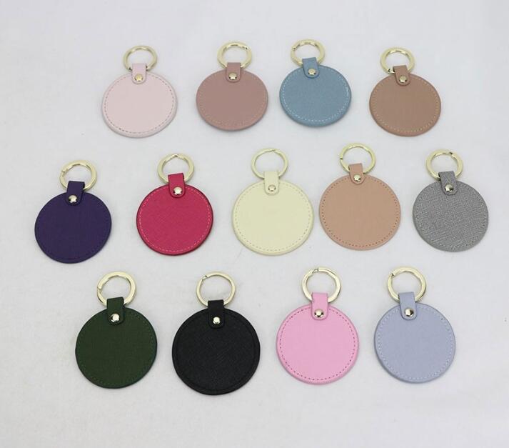 Leather Circle Keyring
