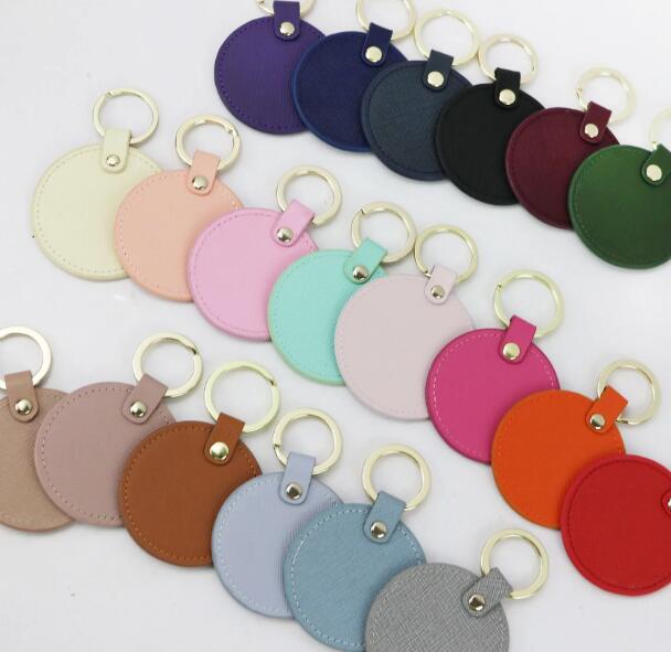 Leather Circle Keyring