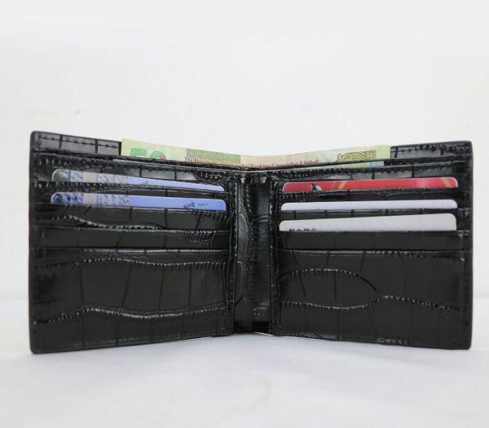 Mens Crocodile Printed Leather Bifold Wallet