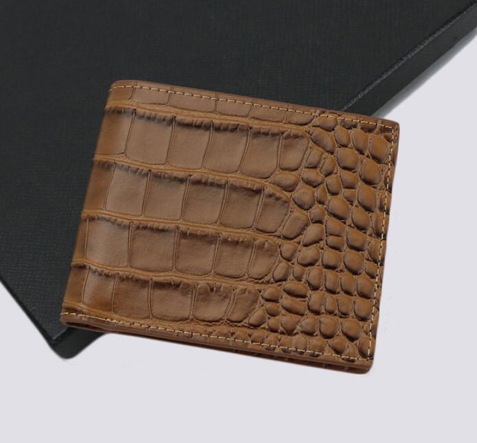 Mens Crocodile Printed Leather Bifold Wallet