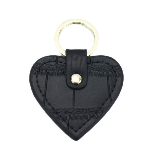 Crocodile Leather Heart Keyring