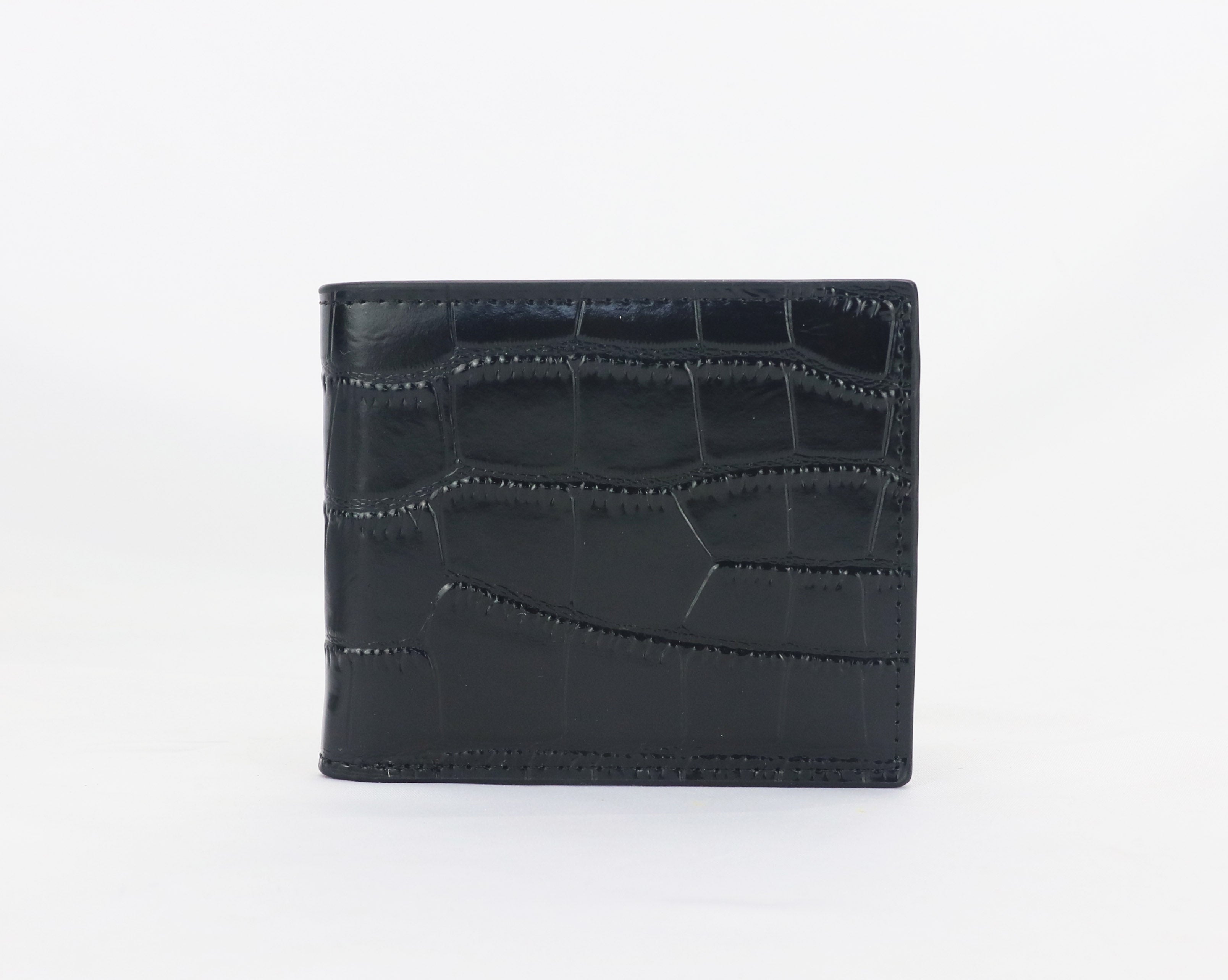 Mens Crocodile Printed Leather Bifold Wallet