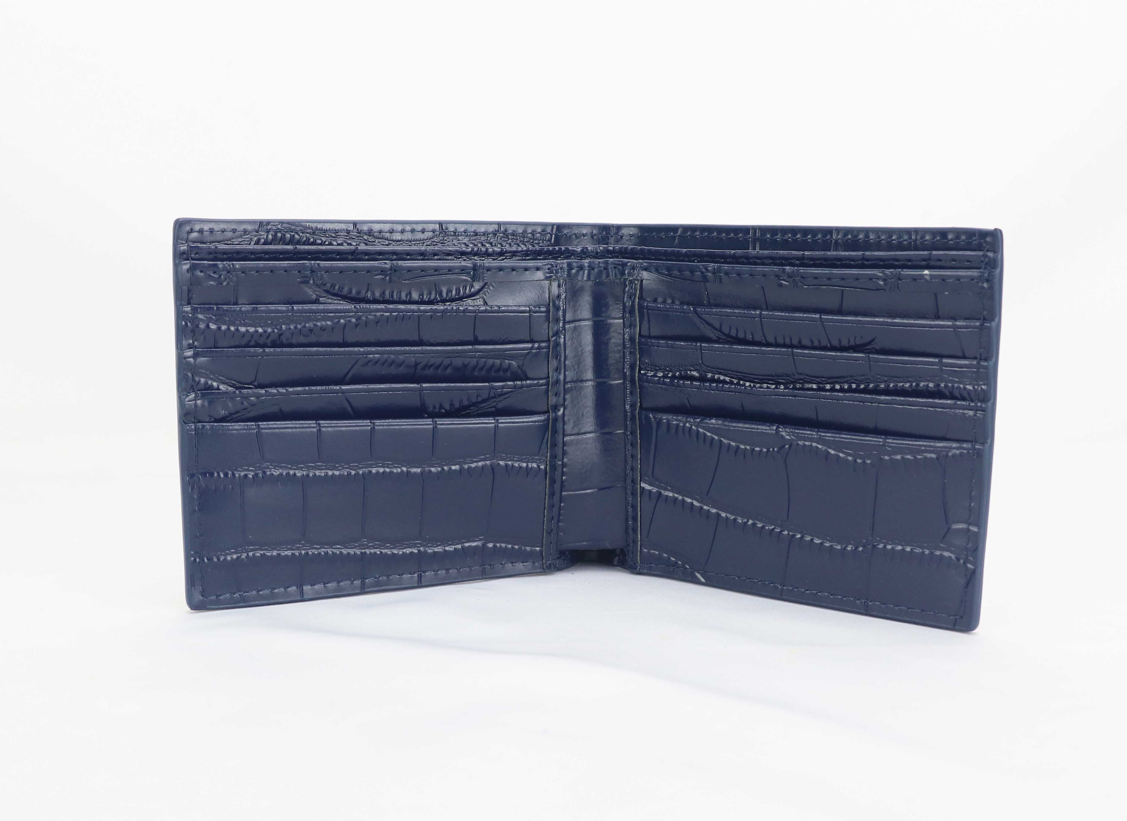 Mens Crocodile Printed Leather Bifold Wallet